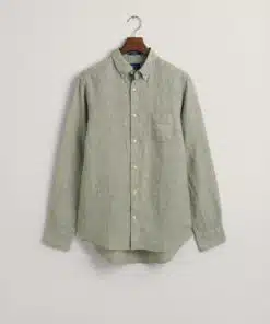 Gant Regular Fit Linen Shirt Kalamata Green