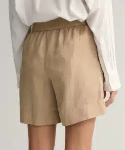 Gant Woman Linen Blend Pull-On Shorts Horn Beige