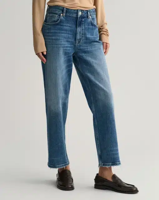 Gant Woman Relaxed Fit Jeans Mid Blue Broken In