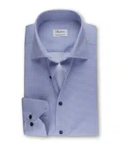 Stenströms Fitted Light Blue Patterned Twill Shirt