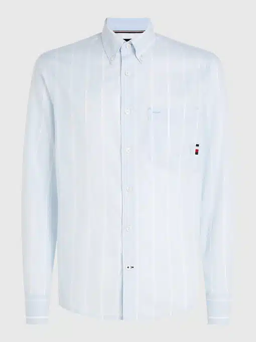 Tommy Hilfiger Oxford Stripe Shirt Breezy Blue / Optic White