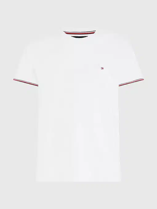 Tommy Hilfiger Tipped Slim Fit Pique T-shirt White