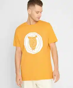 Knowledge Cotton Apparel Tee In Single Jersey Amber Yellow