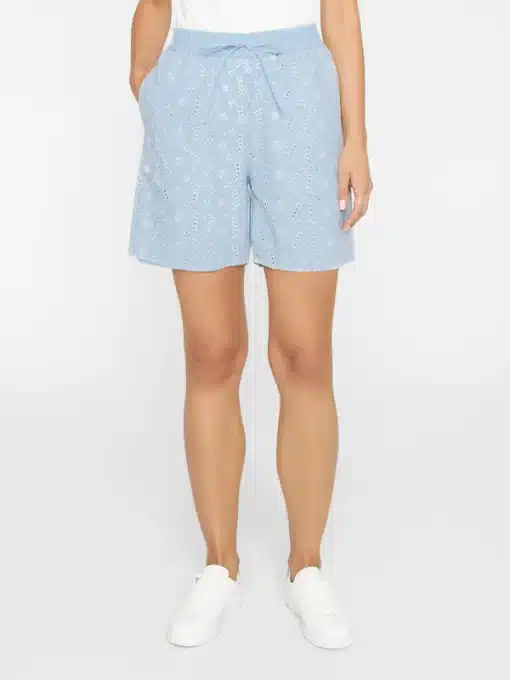 Knowledge Cotton Apparel Embroidery Anglaise Shorts Skyway