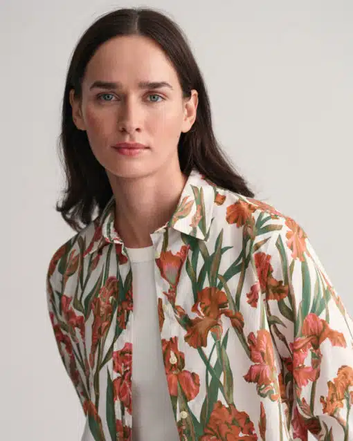 Gant Woman Iris Print Cotton Voile Shirt