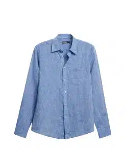 J.Lindeberg Linen Melange Slim Shirt Lapis Blue