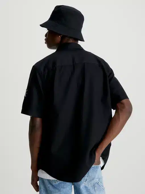 Calvin Klein Linen SS Shirt Black