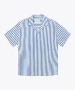 Les Deux Lawson Stripe SS Shirt Ivory/Palace Blue