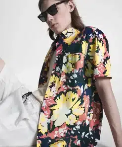 Tommy Hilfiger Brush Stroke Floral Shirt Vivid Yellow / Navy / Multi