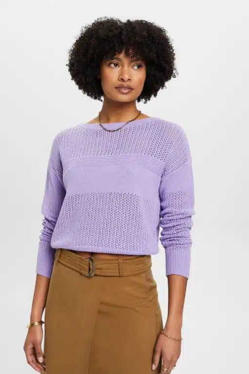 Esprit Pointelle Sweater Lavender