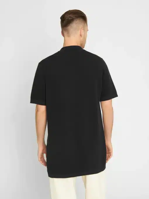 Knowledge Cotton Apparel Polo With Zipper In Reverse Knit Black Jet