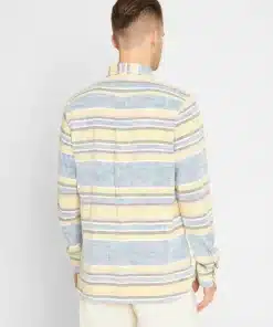 Knowledge Cotton Apparel Custom Fit Horizontal Striped Shirt
