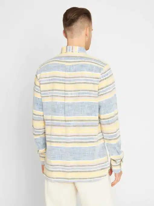 Knowledge Cotton Apparel Custom Fit Horizontal Striped Shirt
