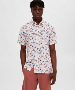 Selected Homme Alfred Shirt AOP Bright White