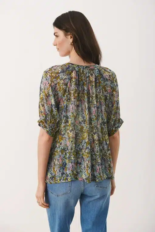 Part Two Popsy Blouse Midnight Navy Blurred Flower