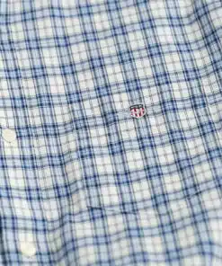Gant Regular Poplin Micro Check Short Sleeve Shirt Gentle Blue
