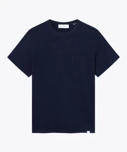 Les Deux Anton Linen T-Shirt Dark Blue