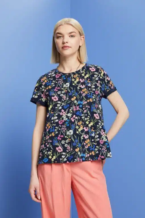 Esprit Flower T-shirt Navy