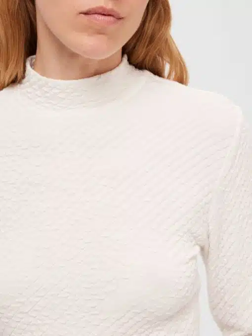 Selected Femme Ginny High Neck Top Snow White