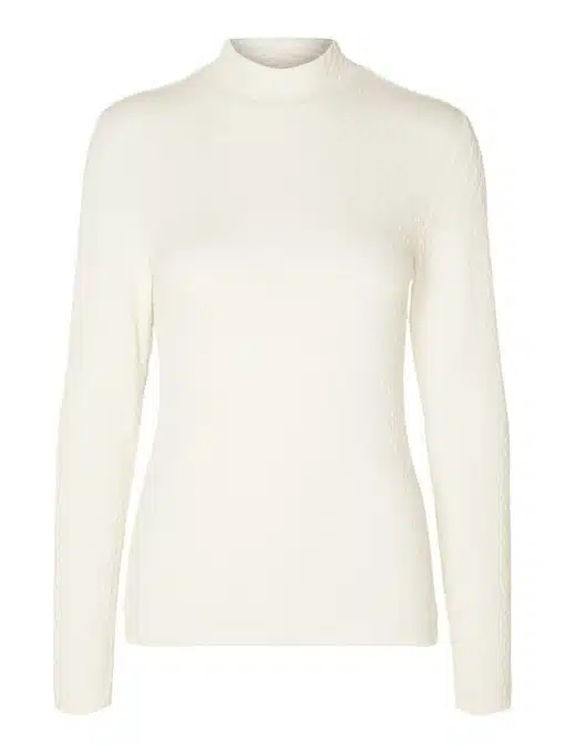 Selected Femme Ginny High Neck Top Snow White