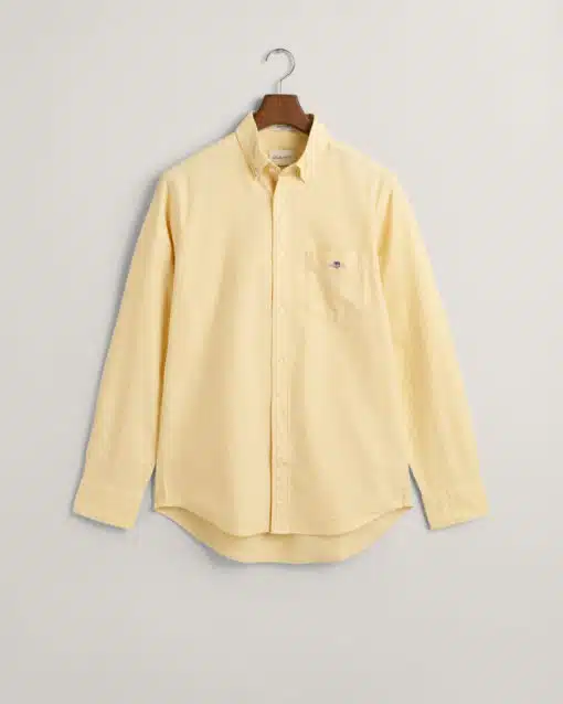 Gant Regular Fit Oxford Shirt Parchment Yellow