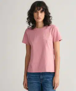 Gant Woman Tonal Shield T-shirt Faded Pink Melange