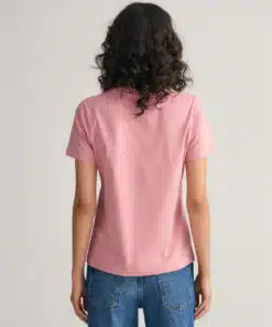 Gant Woman Tonal Shield T-shirt Faded Pink Melange