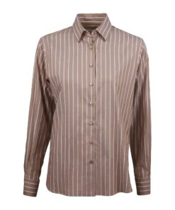 Stenströms Siri Brown Striped Shirt