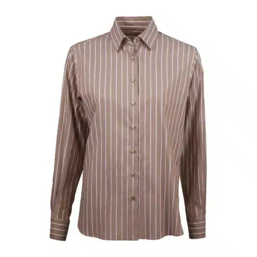 Stenströms Siri Brown Striped Shirt