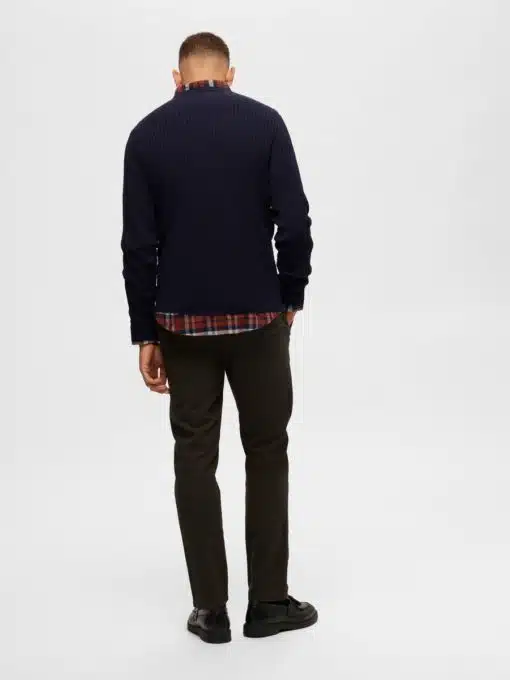 Selected Homme Berg Cable Crew Neck Knit Navy Blazer