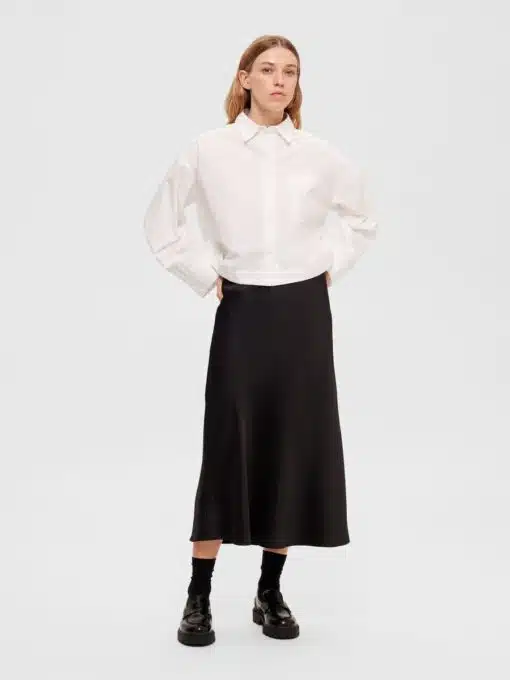 Selected Femme Lena Midi Skirt Black