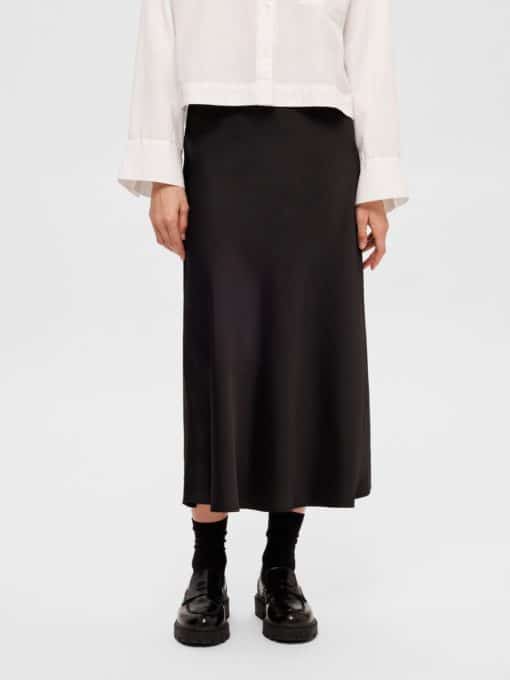Selected Femme Lena Midi Skirt Black