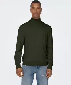 Only & Sons Wyler Life Roll Neck Green