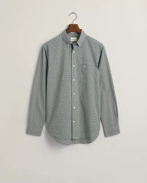Gant Regular Fit Poplin Micro Shirt Forest Green