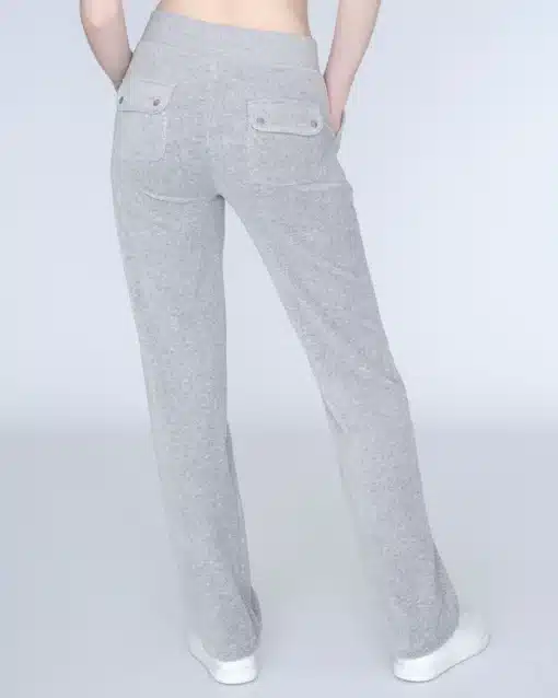 Juicy Couture Classic Velour Del Ray Pant Silver Marl