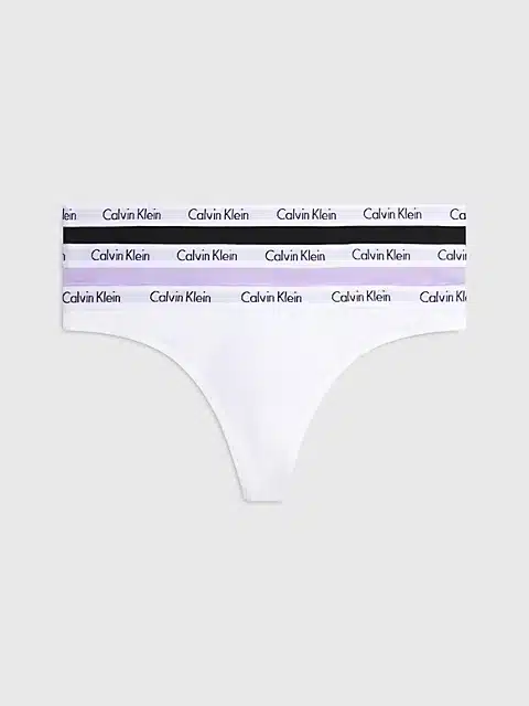 Calvin Klein 3-Pack Carousel Thong  Black/White/Pastel Lilac