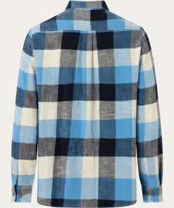 Knowledge Cotton Apparel Regular Fit Check Shirt Blue Check