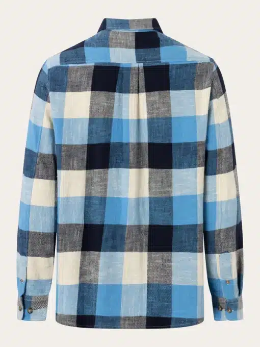 Knowledge Cotton Apparel Regular Fit Check Shirt Blue Check