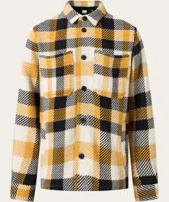 Knowledge Cotton Apparel Checked Overshirt Yellow Check