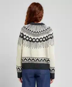 Dedicated Sweater Senja Fair Isle Pearl White