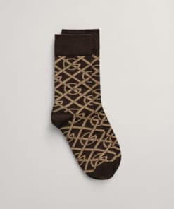 Gant Woman G Pattern Socks Rich Brown