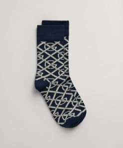 Gant Woman G Pattern Socks Evening Blue