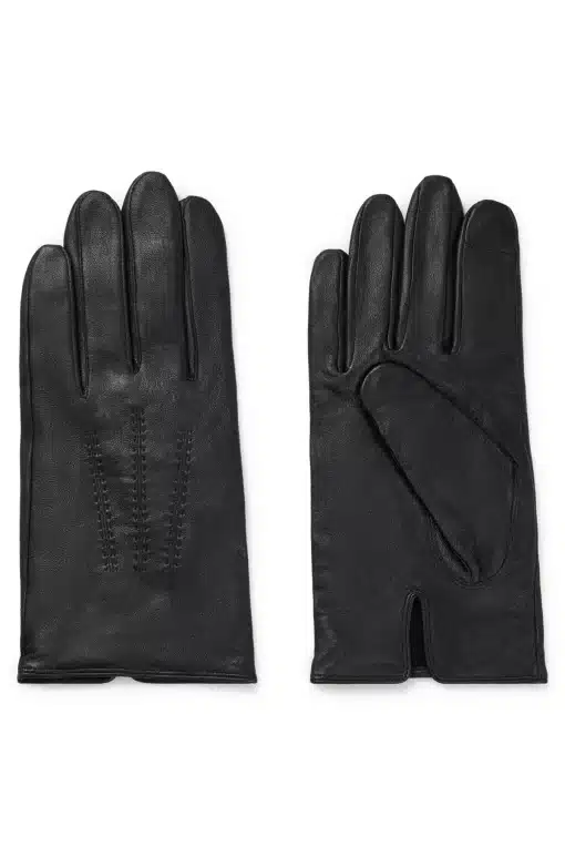 Boss Hainz Leather Gloves Black