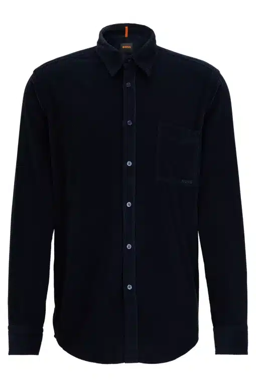 Boss Relegant 6 Corduroy Shirt Dark Blue