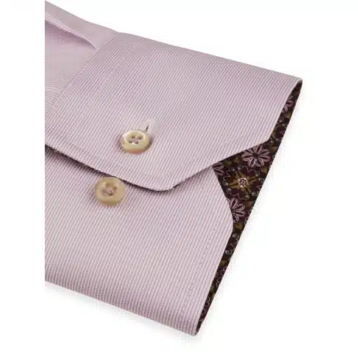 Stenströms Pink Striped Contrast Twill Shirt