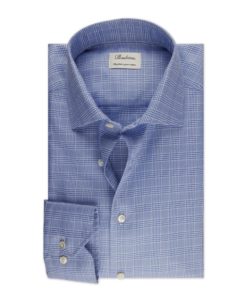Stenströms Blue Checked Twill Shirt