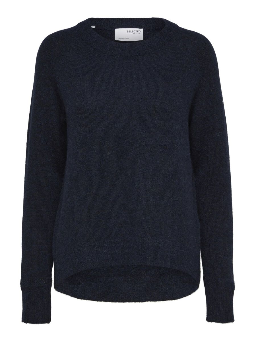 Selected Femme Lulu O-neck Knit Dark Sapphire - Aukia