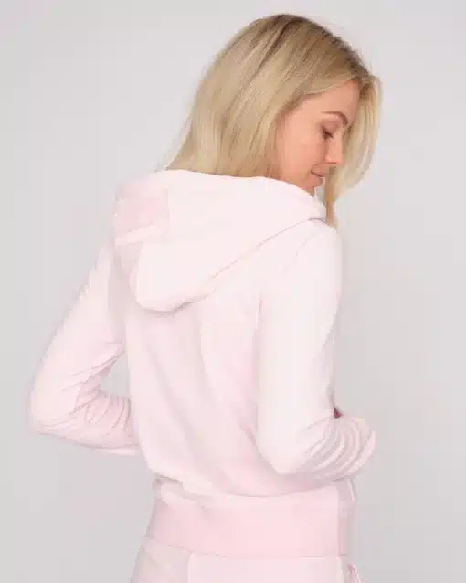 Juicy Couture Classic Velour Robertson Zip Hoodie Cherry Blossom