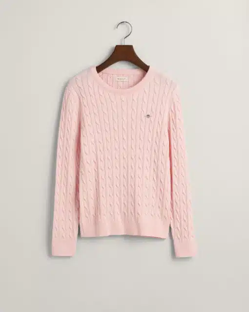 Gant Teen Girls Shield Cotton Cable Crew Crystal Pink