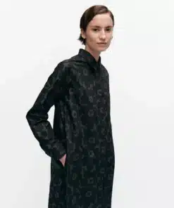 Marimekko Askare Mini Unikko Dress Black